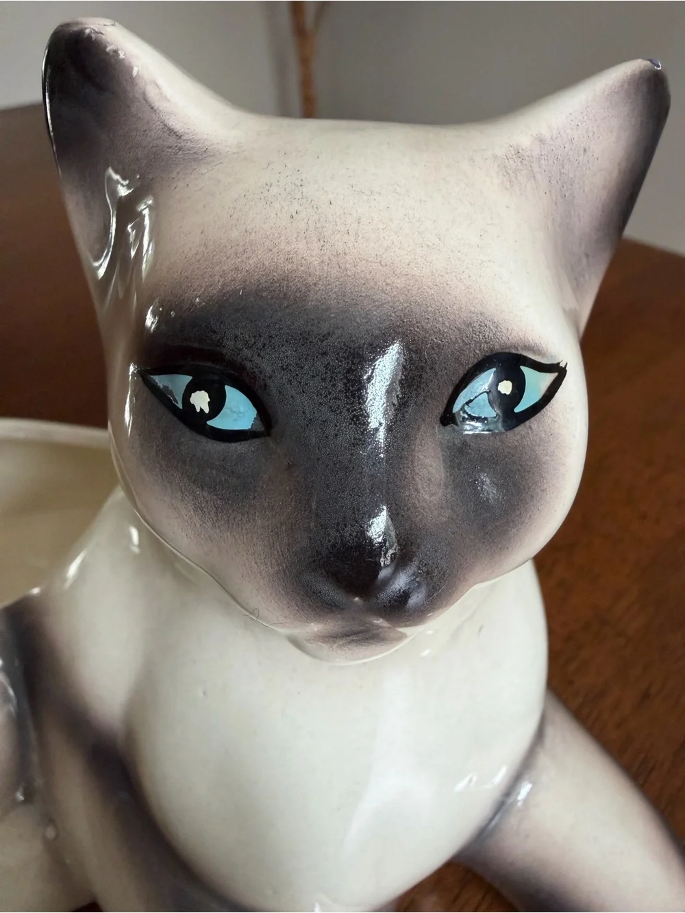 Vintage Siamese Cat Ceramic Planter